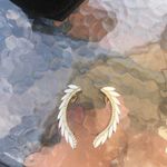 Women's Light Blue and Silver Leaf Climber Earrings Photo 0