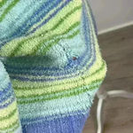 Carolyn Taylor  Blue & Green Striped Turtleneck Sweater Size Large Photo 5