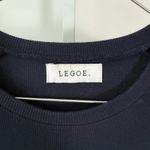 LEGOE Heritage sz 1 Long Sleeve Midi Dress Black Cotton Stretch Cozy Casual Photo 3