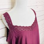 Kendall + Kylie Burgundy Crochet Trim Cold Shoulder Bell Sleeve Boho Festival Top Size Small Photo 4