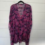 Tommy Bahama Women’s 8 Sheer Blouse Cover Up Dark Floral Photo 2