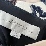 Tahari Blue Sequin Lace Sheath Cocktail Dress Size 6 Evening Wedding Guest Photo 7