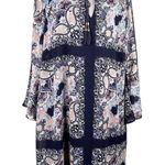 Vince Camuto  Dress 18W Blue Floral Sheer Bell Sleeves Photo 0