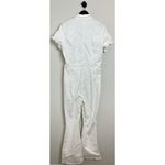 Free People Jayde Denim Flared Jumpsuit in Pure White Size X-Large Photo 7