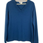 Orvis Teal Merino Wool V Neck Pullover Long Sleeve Sweater Women's Size S Preppy Photo 0