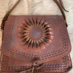 Vintage Leather Boho Hippie Purse Brown Photo 1