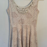 Free People  Cream Beaded Floral Dress Sz‎ XS Photo 0