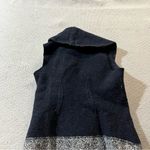 Angel of the North Navy Blue Grey 100% Wool Shawl Sweater Vest Jacket Small EUC Gray Photo 7