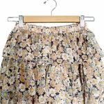 NWT Laurella Tiered Pastel Daisies Spring Ruffled Mini Skirt Women’s Size S/M Green Photo 3