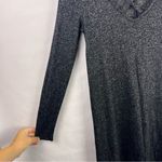Derek Heart Tunic Dress Gray Knit Long Sleeve Criss Cross Neck Cozy Stretchy Photo 4