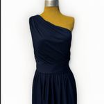 David's Bridal New David’s Bridal women’s Elegant One-Shoulder bridesmaid Navy wedding Dress Photo 8