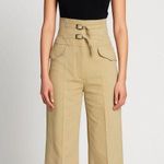 Bottega Veneta Bottega Venetta Khaki High Rise Buckle Wide Leg Photo 0