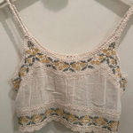 POL  Embroidered and Crocheted Boho Crop Top Tank Photo 0