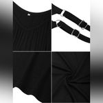 Chama Plus Size Chemise Soft Sexy Sleepwear Pleated Nightgowns Loungewear Black Photo 3