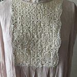 Free People  Women's Beige Bohemian Tunic Dress Long Sleeve Size L Photo 0