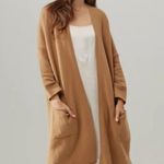 Nap Womens M Long Wool Duster Cardigan Loungewear Boho Festival Lagenlook Resort Brown Size M Photo 1
