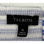 Talbots  Blouse Shirt Woman XL Blue Stripe Puff Sleeve Coastal Beachy Nautical Photo 5