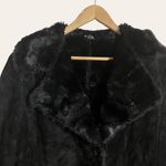 Marvin Richards Vintage Suede Leather Faux Black Long Shearling Coat Size M Photo 2