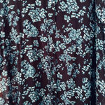 Saloni Izzie Dress Maxi Silk Chiffon Floral Print Semi Sheer Long Sleeve Size 2 Black Photo 3