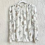 For Love & Lemons Silk Blend Floral Long Sleeve Peasant Blouse White Size XS / S Photo 9