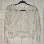 Crochet Crop Sweater white no brand. Size 4 Photo 0