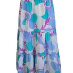 J. Marie Mia Rae Cornflower Blue Multi Floral Strapless Skirt/Dress Size Medium Photo 5