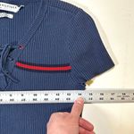 Tommy Hilfiger Vintage  Ribbed Tee Shirt Womens Medium Navy‎ Blue Photo 4