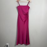 House of Harlow 1960 Satin Midi Slip Dress Women Medium Pink Slit Cocktail Party Photo 4