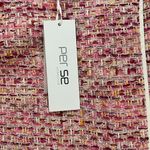 Per Se Pink Tweed Pencil Skirt with Front Slit Designer Luxury Office Wear-SZ 10 Photo 1