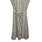 London Times Beige Crochet Lace Sleeveless Collared Dress Size 4 Belted Neutral Photo 3