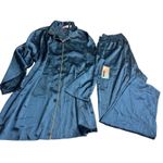 Soft Sensations 2X Pajama Set Womens Blue Gold Trim Sleepwear Loungewear Size XXL Photo 1