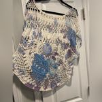 Venus Size S Purple Tie Dye Crochet Oversized Short Sleeve Tunic Top Coverup Photo 1