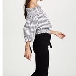 Caroline Constas Black and White Striped Crop Top Size M Photo 2