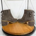 UGG  Grey Suede Lace Up Ankle Boots Block‎ Heel Women Photo 4