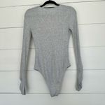 Free People  Women’s Medium Gray Cozy Up With Me Bodysuit Lounge Soft Photo 3