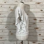 ZARA  Ruffle Sleeve Cropped Top - White - Small Photo 10