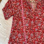 Loft Spring Bloom Tie Neck Puff Sleeve Floral Puff Sleeve Peasant Top Size M Photo 8