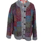 Colorful Patchwork Grandma Cardigan Gray Size M petite Photo 0