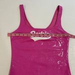 Forever 21 x Barbie Hot Pink Logo Bodysuit Size S Vinyl Barbiecore One Piece Photo 3