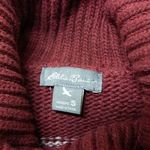 Eddie Bauer NWOT  Turtleneck Striped cotton blend Sweater, Burgundy S‎ Photo 7