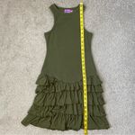 Edikted  Margot Tiered Ruffle Mini Dress Olive‎ Green XS Photo 7