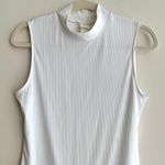 H&M Women’s Mockneck Ribbed Bodysuit, White, Size Large Photo 1