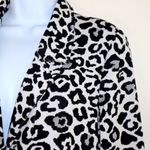 Andrew Marc ‎ leopard print black and white longline open front cardigan size S Photo 5