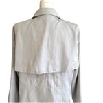 American Glamour Badgley Mischka Jacket Coat Rain Trench Jacket Coat Large Silver Photo 5
