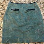 Meadow Rue Olive Green Pencil Skirt Size 8 Geo Embroidery Lined‎ Knee Straight Photo 4