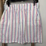 Loft Outlet Striped Seersucker Skirt Womens Size Medium Elastic Waist Pockets Photo 2