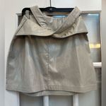 Topshop  Vinyl Wrap Skirt Vegan Faux Leather Grunge Punk  Dove Grey Size 14 NWT Photo 4