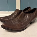 Reba Brown Leather Ankle Boots Western Inspired Pointed Toe Womens Shoes Size 10 Photo 0