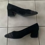 Vaneli Black Suede Glitter Sparkle Pumps Size 7 Photo 3