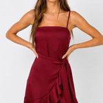 Princess Polly Burgundy Wrap Dress Photo 0